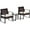 Mixed Brown/Cream White, variant on Outsunny 3PCS Patio Rattan Chair & Table Set