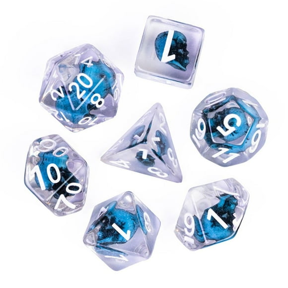 Ice Skull Polyhedral Dice Set for Dungeons & Dragons