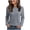 Gray, variant on Women's Solid Waffle Weave Long Sleeve Shirts, Crew Neck Breathable Casual Pullover Tops for Weekend Outing S-XXL