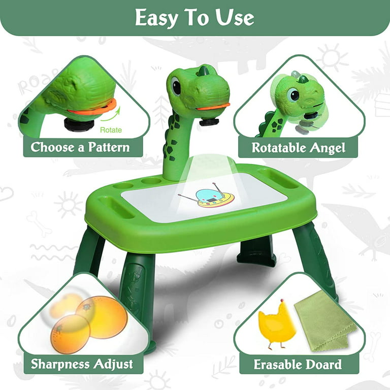 Fridja Children's Smart Dinosaur Style Projector Table With Light And Music  Learning Drawing Machine Toy 10ml 