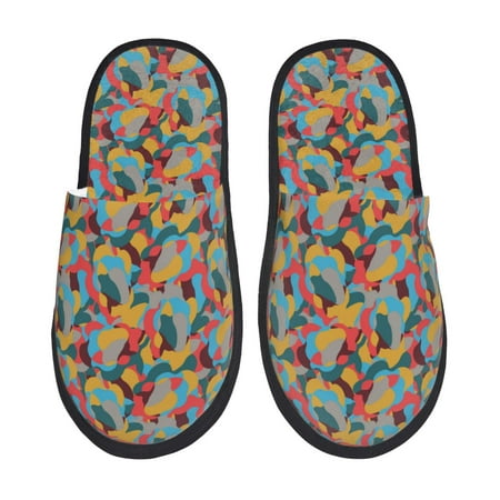 

Slippers for Women/Men - colorful spots abstractly Soft Plush Warm Slip-on Slippers House Slippers Indoor House Shoes