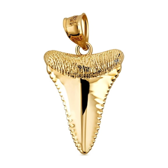Solid Gold Shark Tooth (10K Yellow Gold, Pendant)