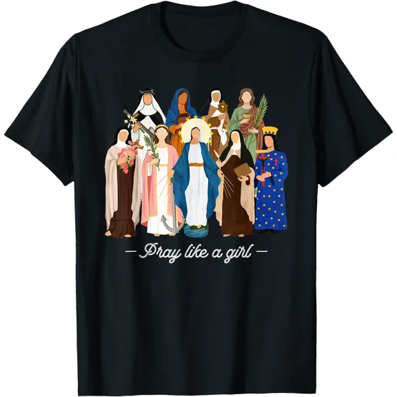 Devout Catholic Saint Women T-Shirt for Empowering Christian Faith