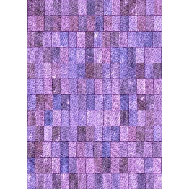 Ahgly Company Machine Washable Indoor Rectangle Transitional Bright Lilac Purple Area Rugs, 7' x 10'