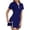 Dark Blue, variant on Tanghaowl Short Sets for Women, Women's Comfortable Slim Fit Short Set for Daily Wear featuring Soft Stretch Zipper Short Sleeve Sports Style Dark Purple XL
