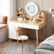 thumbnail image 2 of Mirror Chair Led Dressing Table Brown Bedroom Multifunctional Luxury Dressing Table Classic Charm Tocador Maquillaje Furniture My Lux Decor Round, 2 of 30