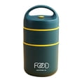 thumbnail image 1 of Thermal Lunch Box Stainless Steel Bento Food Containers for Kids (Dark Green), 1 of 9