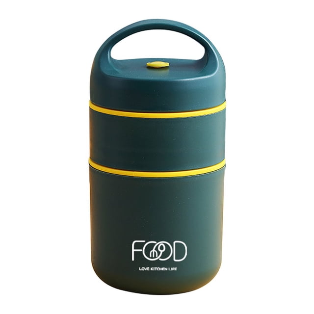 Thermal Lunch Box Stainless Steel Bento Food Containers for Kids (Dark Green)