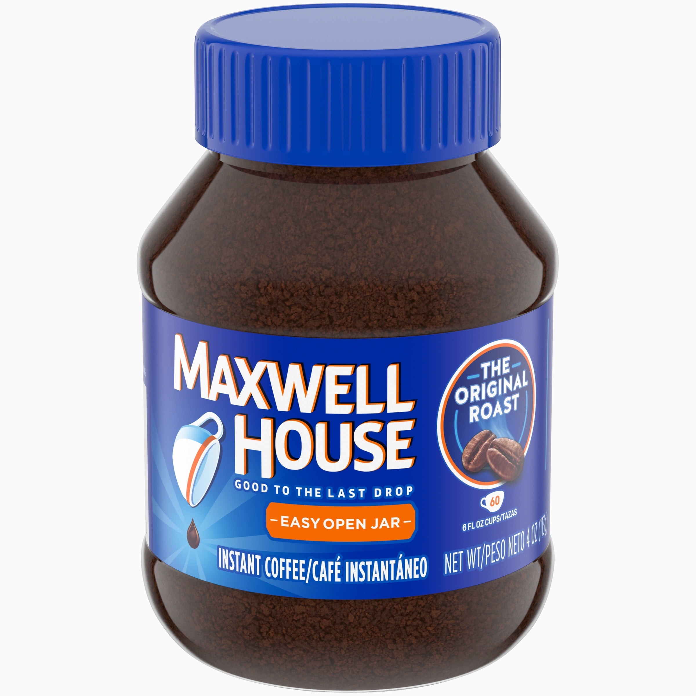 Maxwell House The Original Roast Instant Coffee, 4 Oz Jar - Walmart.com ...