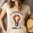 thumbnail image 4 of Christian Let Your Light Shine Matthew 5:16 Bible Verse T-Shirt, Heliconia, Size S, 4 of 6