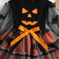thumbnail image 3 of Toddler Baby Girl Halloween Outfit Pumpkin Bat Dress Long Sleeve Tulle Tutu Skirt Dresses Cute Fall Halloween Party Clothes, 3 of 7