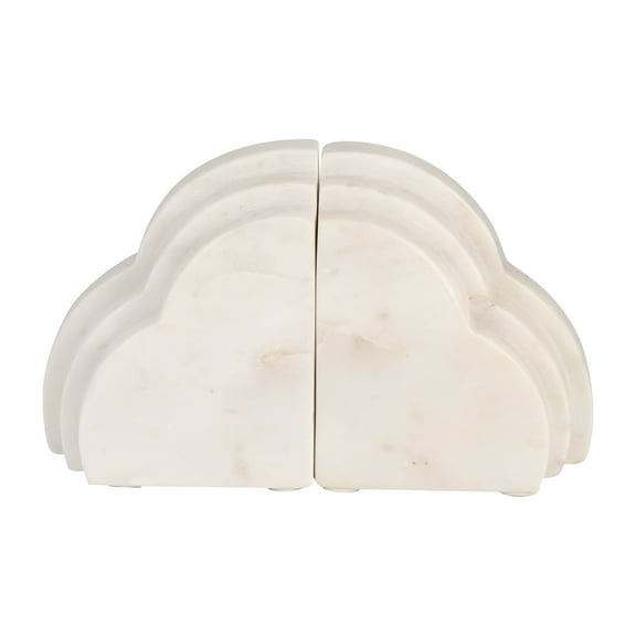Sagebrook Home Marble, Set of 2 6"h Rainbow Bookends, White
