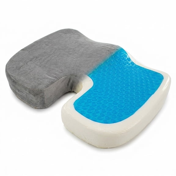 Memory Foam Cooling Gel Seat Cushion Enhanced Orthopedic Contour Coccy Cushion