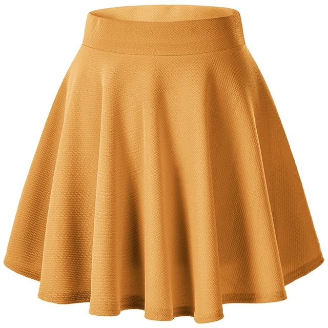 Women's Basic Flared Casual Mini Skate Skirt Versatile Stretchy