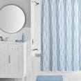 thumbnail image 1 of Mainstays 16-Piece Blue Diamond Pattern Shower Curtain Bathroom Set – Fabric Curtain with Rug, Hooks, Soap Dispenser & Tray, 1 of 16