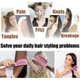 thumbnail image 4 of Vented Curved Boar Bristle Hair Brush Detangling Paddle Brush for Curly Fine Wavy Natural Tangled Hair, Quick Blow Dry Brush Anti-frizz Styling Hairbrush for Women and Men, Wet or Dry Use, 4 of 5