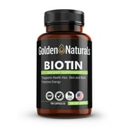 Golden Naturals Biotin, for Healthy Hair Skin and Nails, 100 ct
