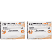 PDI Sani-Cloth Bleach Germicidal Disposable Wipe 40 Large Wipes 2 Pack Free Shipping !