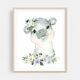 thumbnail image 2 of Hippo, Jungle Animals, Safari Animals, Purple Flowers, Gender Neutral Nursery - Illustration Watercolor Floral Animal Whimsical Botanical Unframed Wall Art Print 24 x 32 inches, 2 of 13