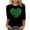 J-Black, variant on JTZGDY Plus Size St. Patrick's Day Tops for Women Dressy Casual 3/4 Sleeve Green Shamrock Print Round Neck Graphic T-Shirts Trendy Oversized Basic Tunic Blouse Holiday Outfits H-Black L