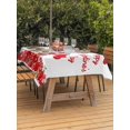 thumbnail image 2 of Outdoor Tablecloth with Umbrella Hole and Zipper, Valentine's Day Rectangle Table Cloth 54x80 Inch Waterproof Tablecloth, Red Gnomes Love Tree Branches Roses Picnic Table Cover for Patio Camping, 2 of 7