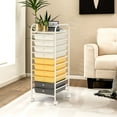 thumbnail image 2 of Costway 10 Drawer Rolling Storage Cart Scrapbook Paper Office School Organizer Yellow, 2 of 10