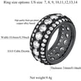 thumbnail image 4 of FindChic Black Cubic Zirconia Ring Thick 3 Row Band for Men,Women Size 7 to 14 Rings Bling Jewelry, with Gift Box, 4 of 8
