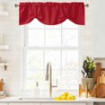 thumbnail image 4 of Tie Up Valances for Windows, Pure Red Adjustable Valance Curtains Window Treatment for Living Room/Bedroom Windows, Simple Solid Color Rod Pocket Kitchen Curtains & Drapes 42x12 Inch, 4 of 9