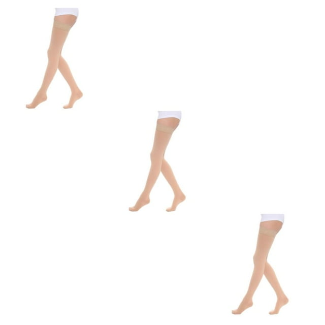 Baohd Soft And Stretchy Compression Stockings Fashionable And Comfortable Toe wrapping - skin L 3Set