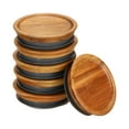 thumbnail image 1 of Regular Boca Albañil Tarro Tapas Madera Almacenamiento Envasado Frasco Bambú Madera Tapas con Hermético Silicona Sello Bola Madera Tapas para Albañil Tarro (6uds), 1 of 7