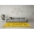 thumbnail image 3 of Ahgly Company Machine Washable Indoor Square Persian Yellow Traditional Area Rugs, 5' Square, 3 of 4