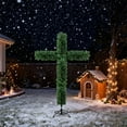 thumbnail image 4 of Pre-Lit Outdoor Christmas Tree Cross 6FT Religious Holiday Decor with LED Lights, Foldable Artificial Xmas Tree for Yard Garden Decoration, 4 of 4
