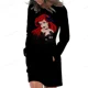 thumbnail image 2 of Vestido con capucha de princesa punk de Disney para mujer, vestido con bolsillos a la moda, minivestidos a la cadera para mujer, tallas grandes, 2 of 5