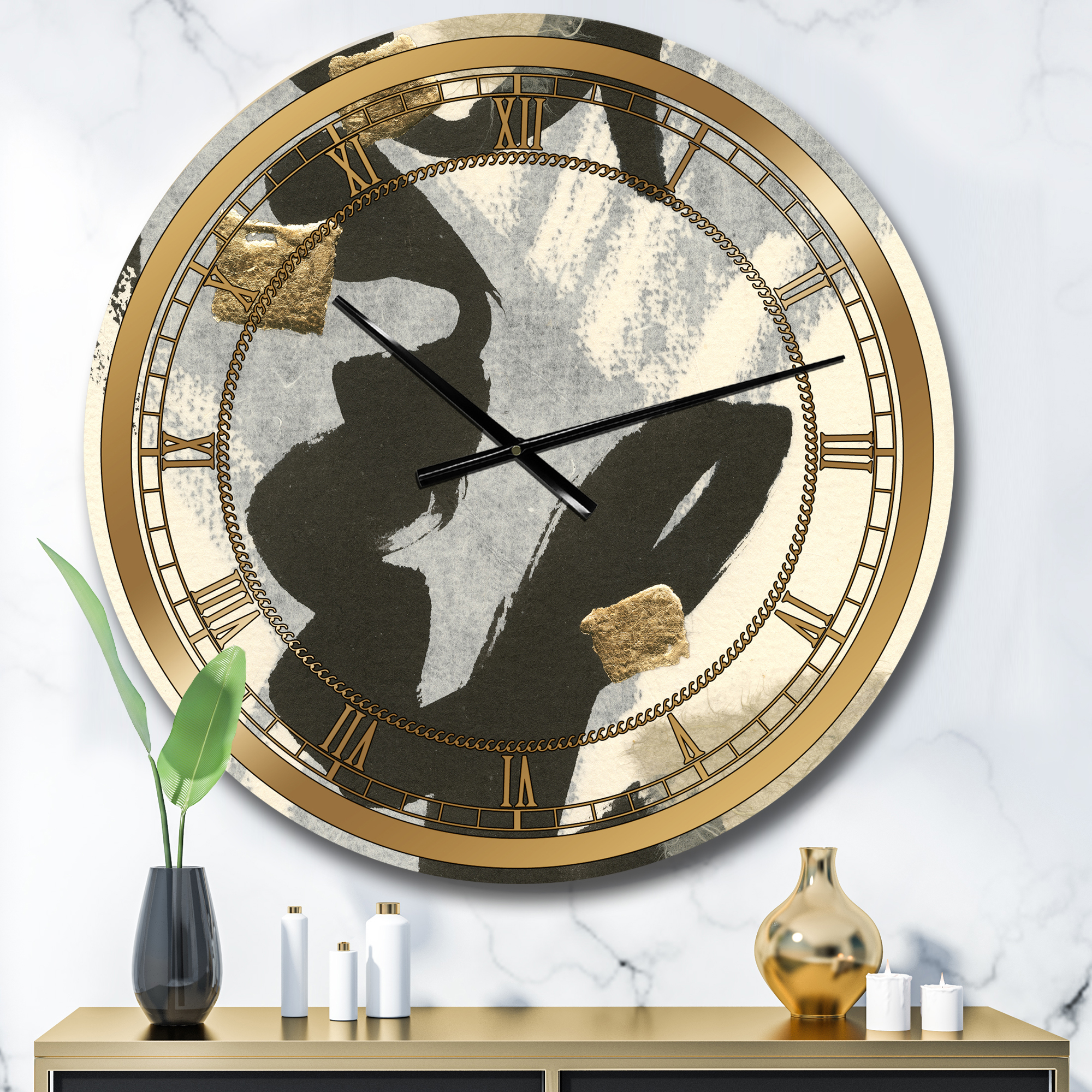 Designart 'Glam Collage II' Glam wall clock