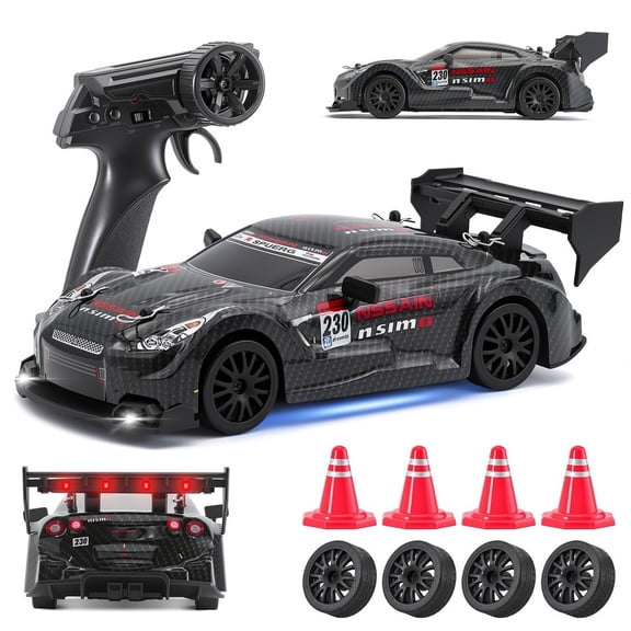 AIGIA RC Drift Car 1:24 Scale 4WD 2.4GHz 30KM/H High Speed Racing Sport Toy Car with LED Lights Racing and Drift Wheels