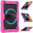 thumbnail image 7 of Case for iPad Air 3rd Generation 2019/iPad Pro 10.5 Inch 2017 with Screen Protector, 360 Degree Rotating Kickstand Hand Strap Heavy Duty Shockproof Cover with Shoulder Strap, Rose, 7 of 7