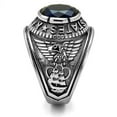 thumbnail image 6 of Men's Stainless Steel"United States Navy" Sapphire Ring - Silver, 6 of 9