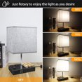thumbnail image 2 of Luz De Mesa Multifuncional Luz De Noche Lámpara De Lectura De Cabecera Con Atenuación Continua Con Pantalla De Tela 2 Puertos Usb 2 Salidas De Ca De Estar Oficina Minnieouse HA018365-00, 2 of 7