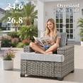 thumbnail image 4 of Ovios 7 Pieces Outdoor Patio Furniture Set All-Weather Rattan Wicker Sectional Sofa and Chairs with Ottomans, Gray, 4 of 9