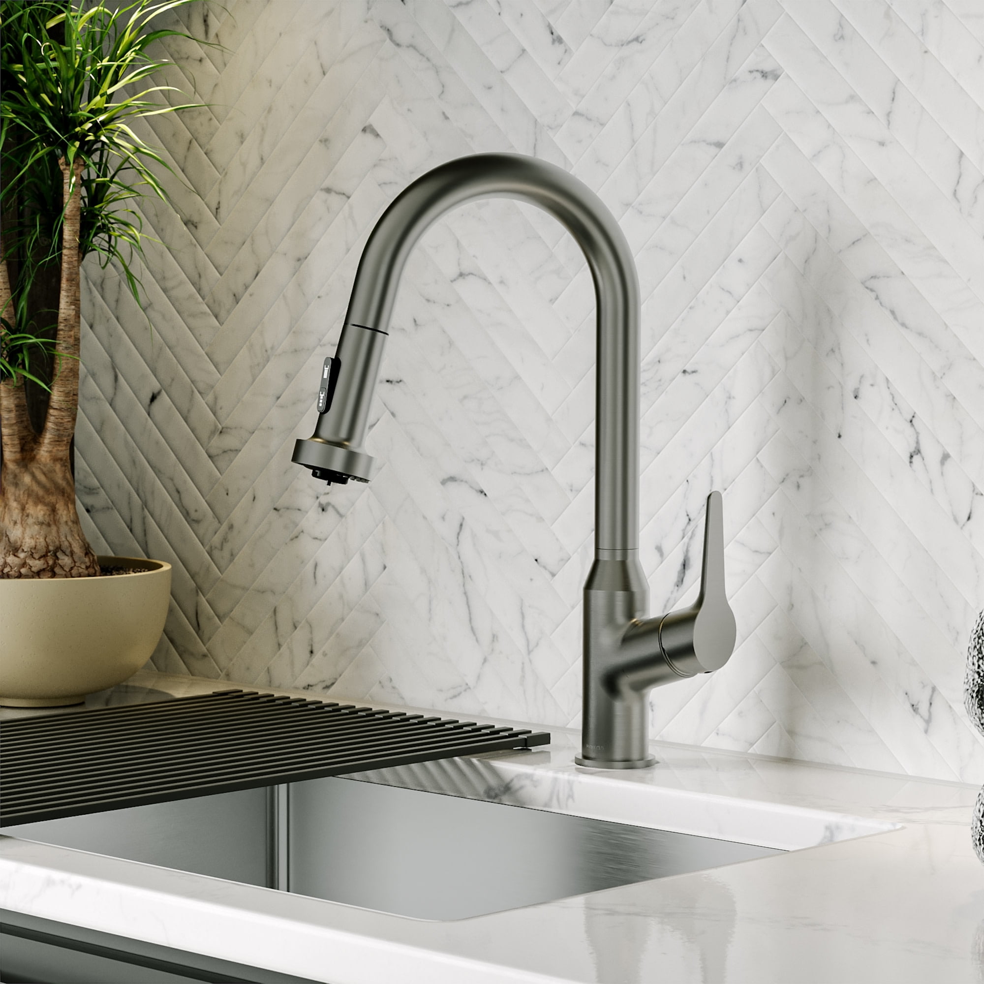 Karran Usa KKF250SFCB Scottsdale 1.8 GPM 16-1/8" Single Hole Kitchen Faucet - Spot-Free