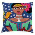 thumbnail image 1 of Fennco Styles DÃ­a de los Muertos Collection Picasso Frida with Nightjar Embroidered 18 x 18 Inch Throw Pillow with Case & Insert â€“ Multicolor Throw Pillow for Couch, Bedroom and Living Room DÃ©cor, 1 of 1