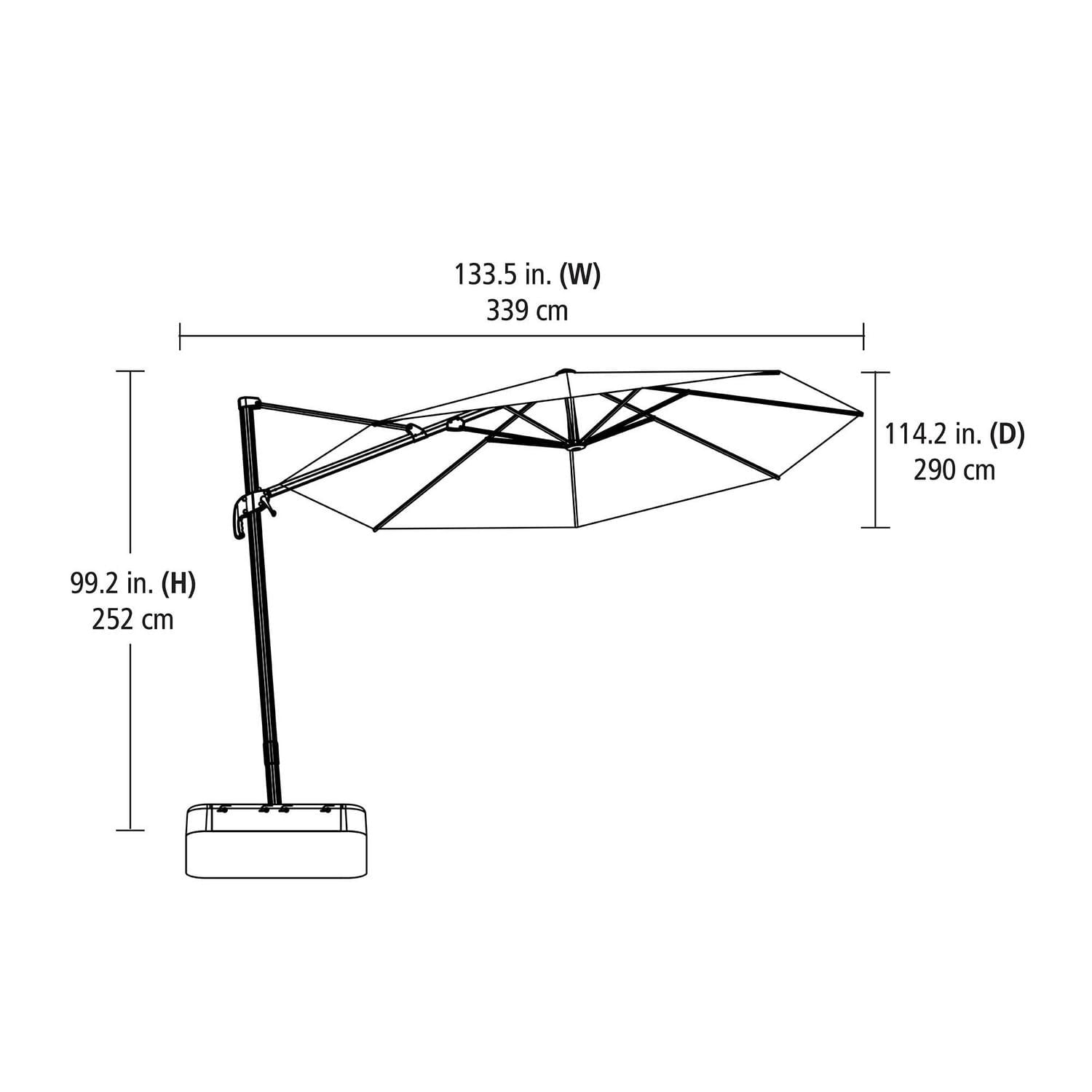 hometrends 10 ft. Round Offset Umbrella & Base