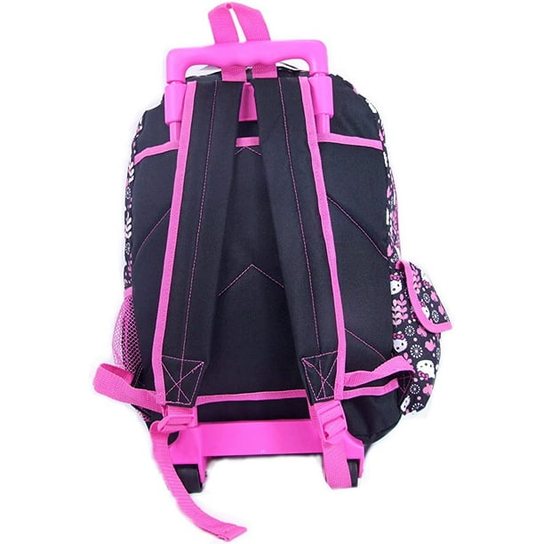 hello kitty large rolling school backpack Iconic Wheeled Imported Zipper closure 12 shoulder drop Roller backpack for scholl Size 17 Hello Kitty Backpack with