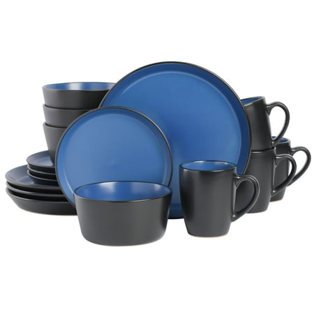 Gibson Home Vermont Park 12-Piece Stoneware Dinnerware  Blue