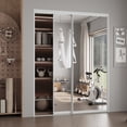 thumbnail image 3 of 60" x 80" H Aluminum Frame 1 Lite Tempered Mirrored Sliding Closet Doors with Installation Hardware Kit, 3 of 8