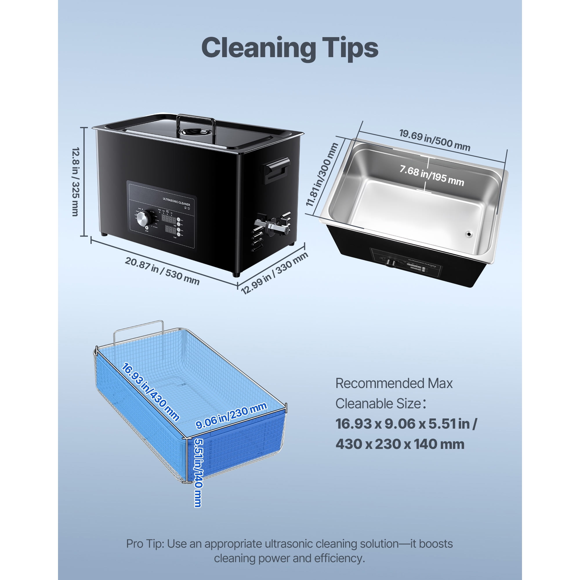 KFFKFF 30L Ultrasonic Cleaning Machine with Adjustable Knob Control, Durable Stainless Steel Design, Includes Basket and Cleaning Ball, Ideal for Jewelry, Watches, Razors, Coins, and More