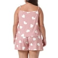 thumbnail image 4 of DARING DIVA Women's Plus Size Strawberry Pattern Pajamas Set 2X Light Pink, 4 of 6
