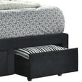 thumbnail image 2 of Fabric Upholstered Wooden Eastern King Size Bed with Bottom Drawers Black - Saltoro Sherpi, 2 of 5