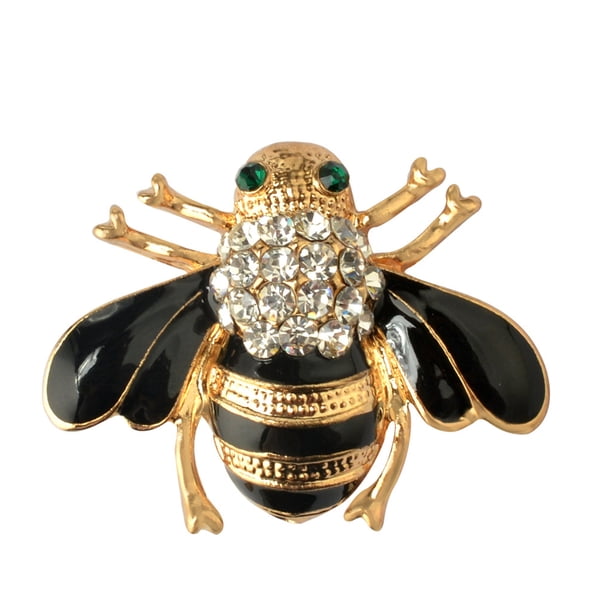 Sonducket Broche Insecto Deslumbrante Diseñador Rhinestone Vintage Breastpin Día de San Valentín Broches de fiesta de boda para mujer Regalo de la Accesorios de disfraces Negro NO1 Sonducket AP004693-01
