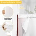 thumbnail image 6 of Red Grey No Hook Shower Curtain Waterproof, Bathroom Curtains with Snap in Liners and See Through Top Window, Gray Farmhouse Modern Rustic Hotel Style Bathtub Curtains Shower 48"Wx72"L, 6 of 8
